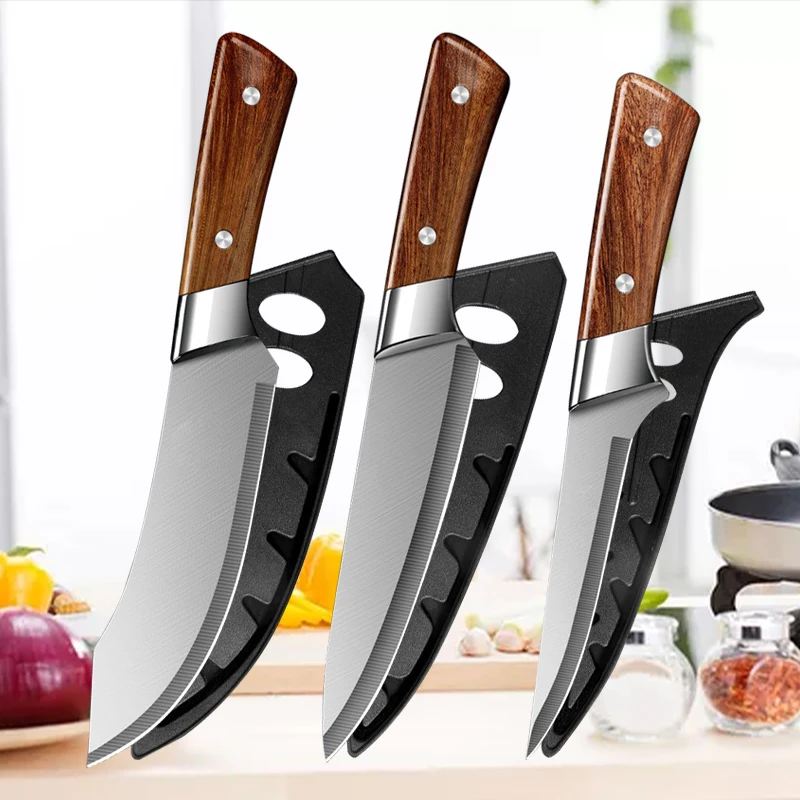 Butcher Knife Boning Knives Handmade Fishing Knife Meat Cleaver Stainless Steel Kitchen Slicing Knife Fruit Peeling Knives