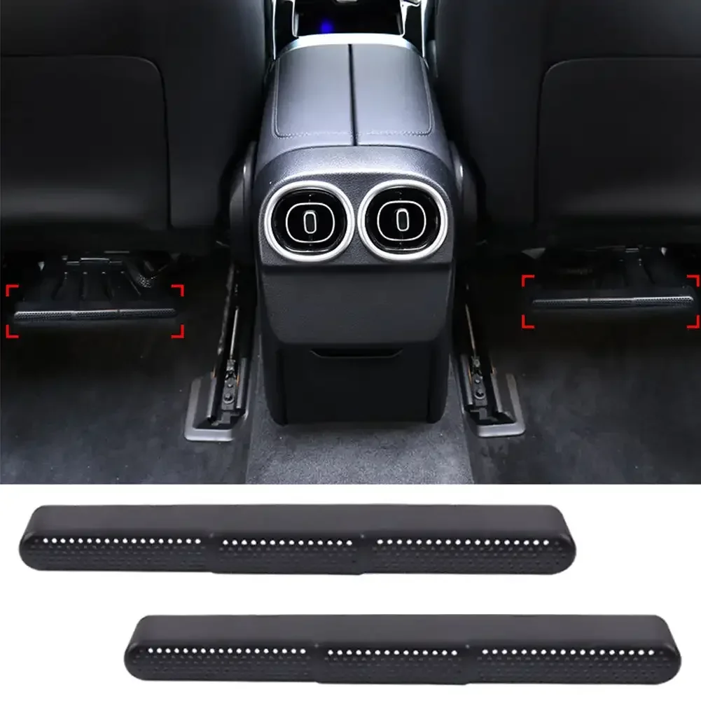 2Pcs Car Rear Seat Bottom Outlet Dust Cover Grille ABS Under Seat AC Air Vent Covers For Mercedes Benz C C200/C260L 2022-2024