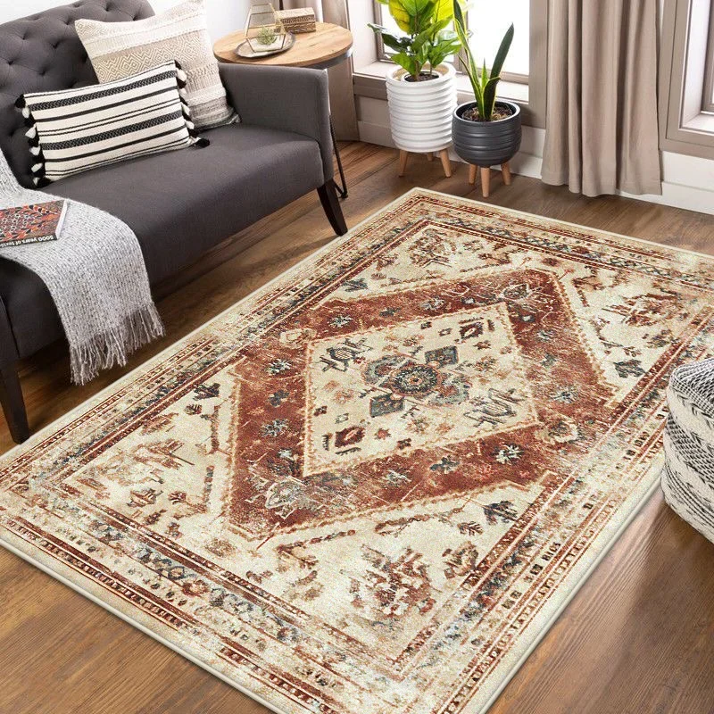 Bohemian Persian Style Carpet for Living Room Retro Decoration Soft Bedroom Cloakroom Rugs Non-slip Entrance Door Mat Washable