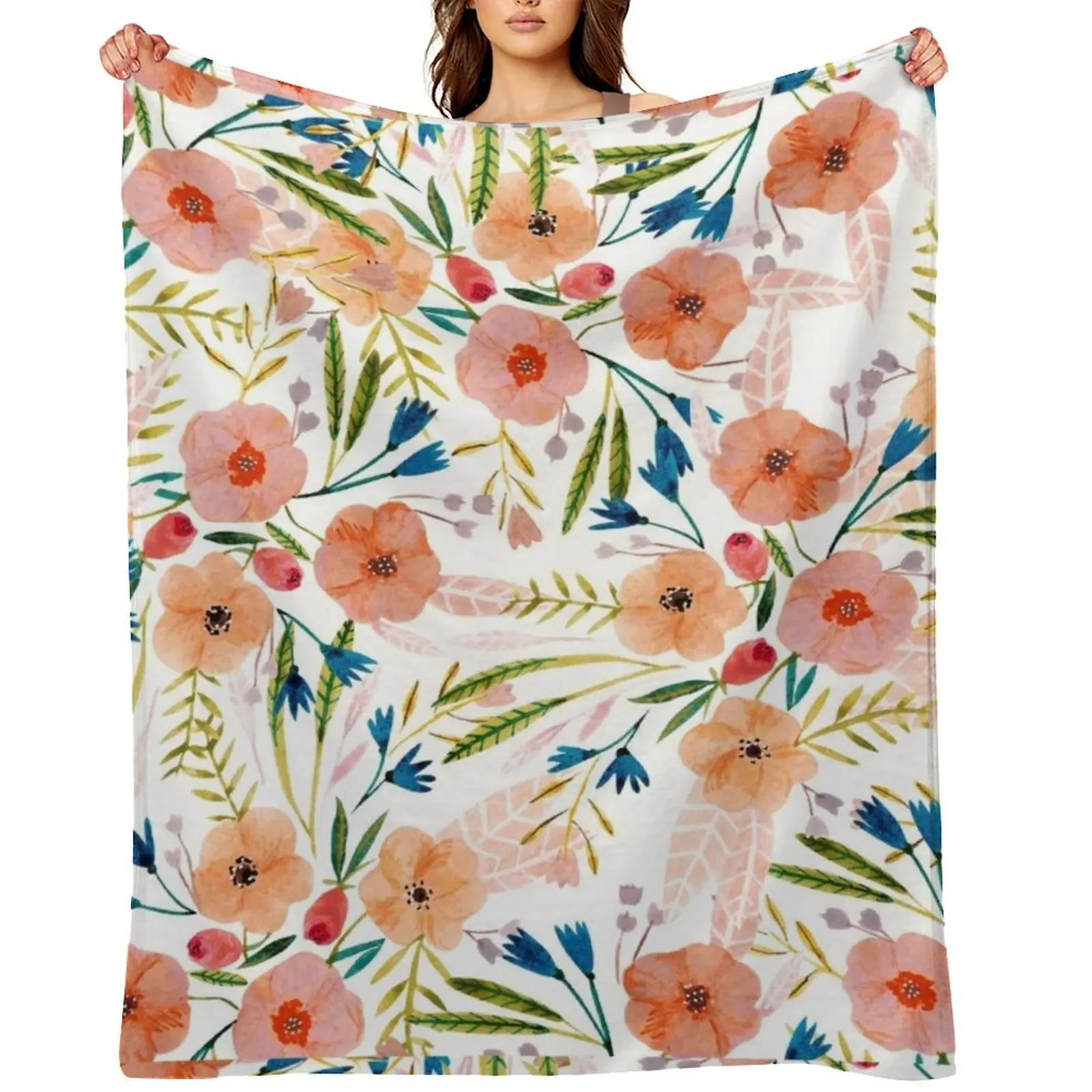 Floral Dance Throw Blanket Single Weighted Warm cosplay anime Decorative Throw decorative Blankets