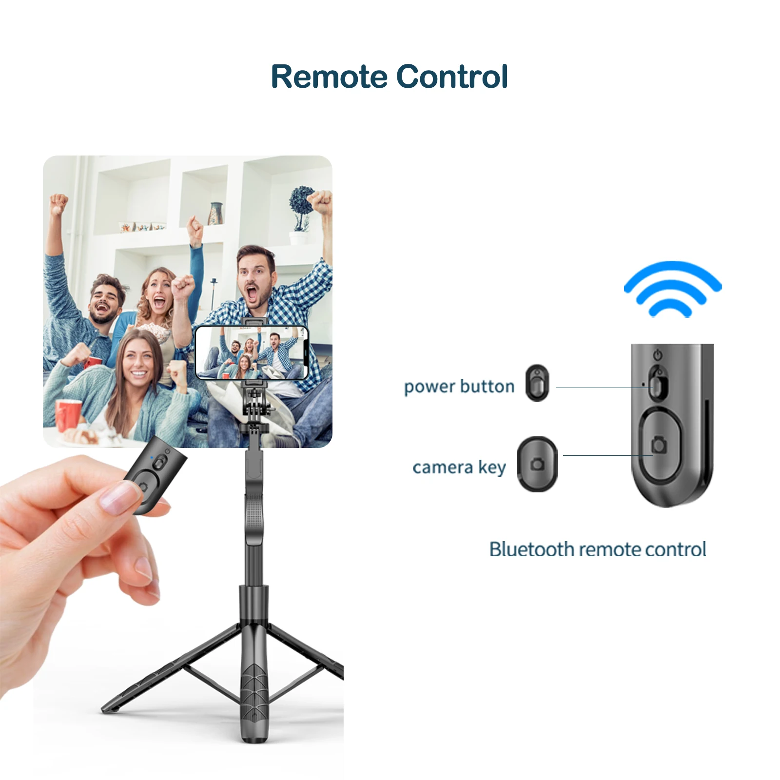 BOEICA 158cm składany stojak statyw do kijka do Selfie Monopod z pilotem Bluetooth do aparat w telefonie komórkowym stabilizatora statywu