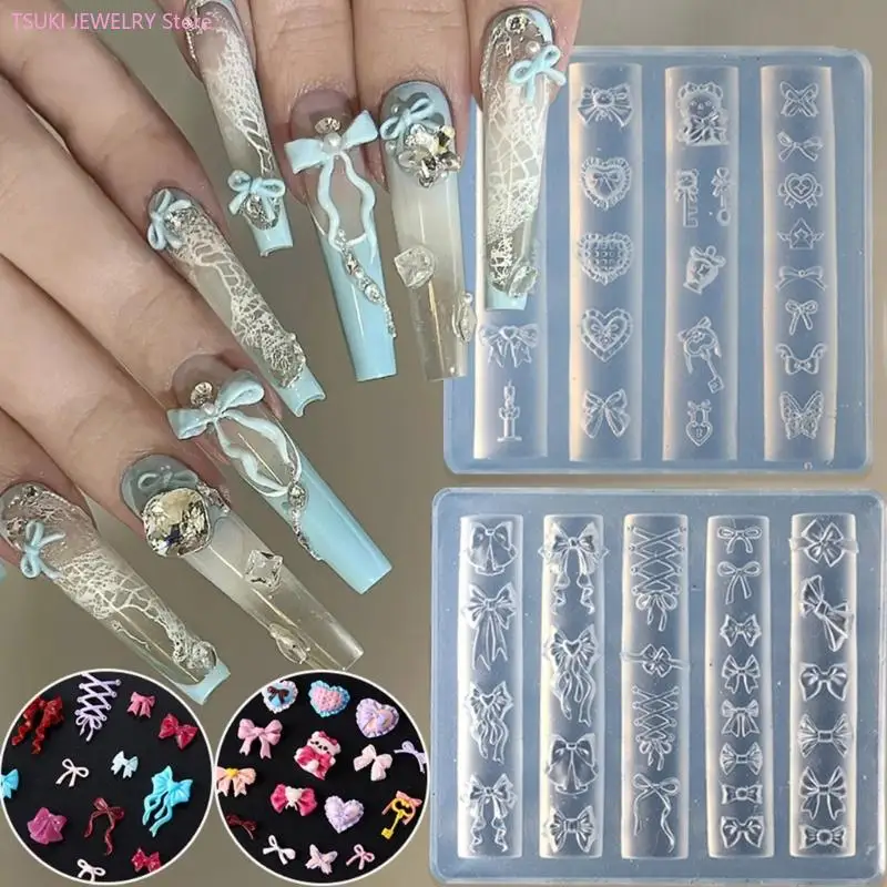 62KE 2 Pack Multifuntional Mold Styling Mold Bowknot Theme Accessories Moulds Suitable for Accessories Enhancement