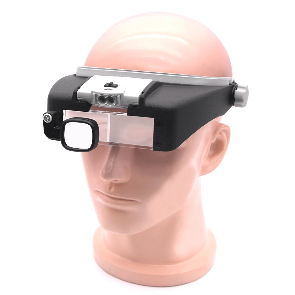 Headband Magnifier 1.5X 1.5X 6X 8X Loupe Head Mount Magnifier Glasses Multifunctional Helmet Magnifying Glass for Reading Repair