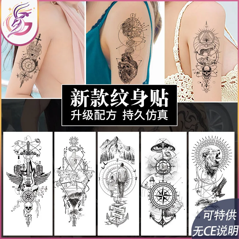 

Small Full Arm Tattoo Sticker Waterproof And Sweat-proof Symbol Totem Animal Skull Small Arm Tattoo Sticker