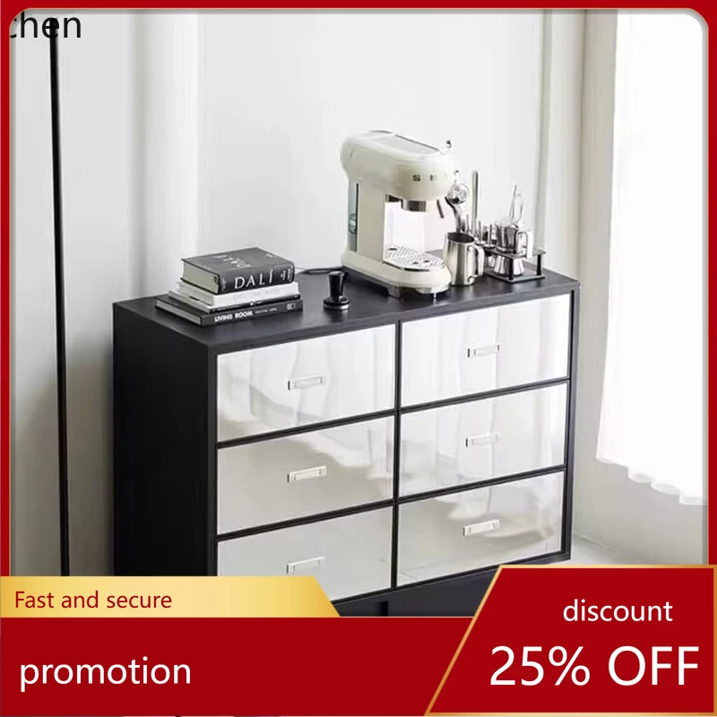 

HT modern entrance cabinet against the wall mirror chest simple bedroom solid wood bedside cabinet dining side cabinet