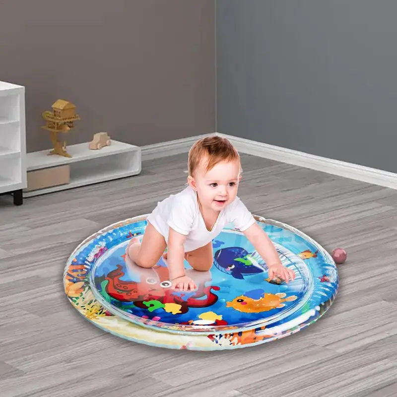 Almohadilla de agua flotante para gatear, tapete de juego de agua inflable, divertido, juguetes sensoriales, cojín de juego de agua para bebés y niños pequeños, regalos