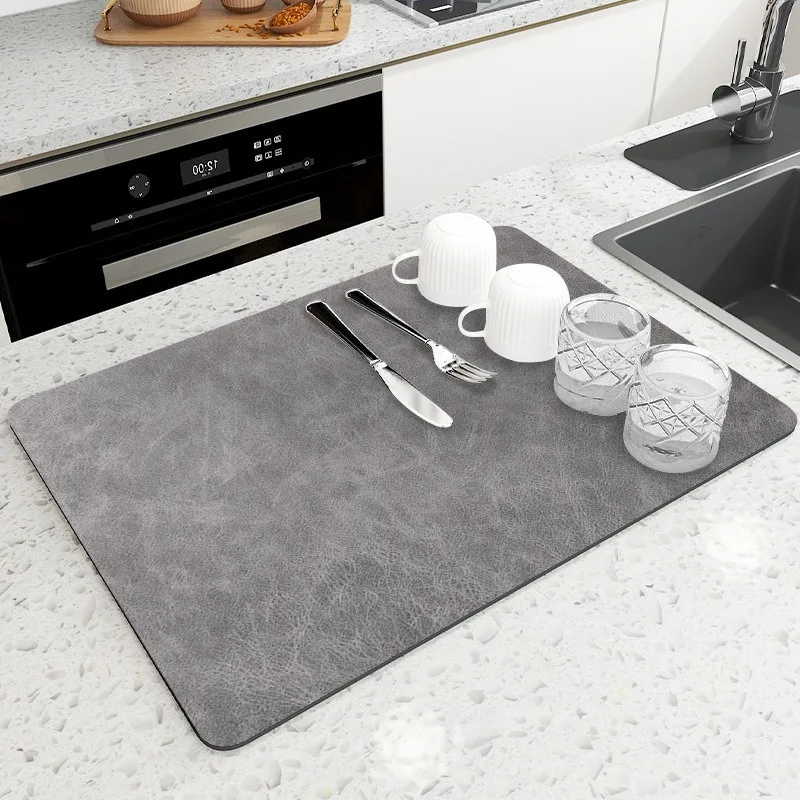 Elegante e minimalista super absorvente grande tapete antiderrapante drenagem prato de secagem rápida cozinha banheiro dreno almofada utensílios de mesa decoração
