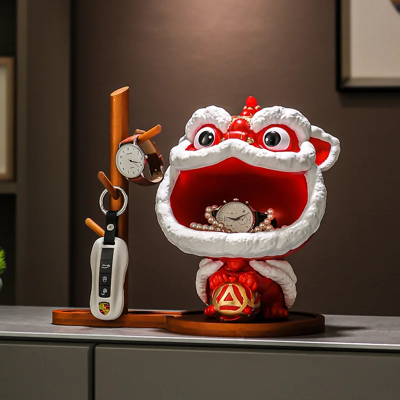 Guochao Lion Home Decoration Statue Entrance Hall The  Put The Key Storage Ornament Living Room Decorations Christmas Gifts