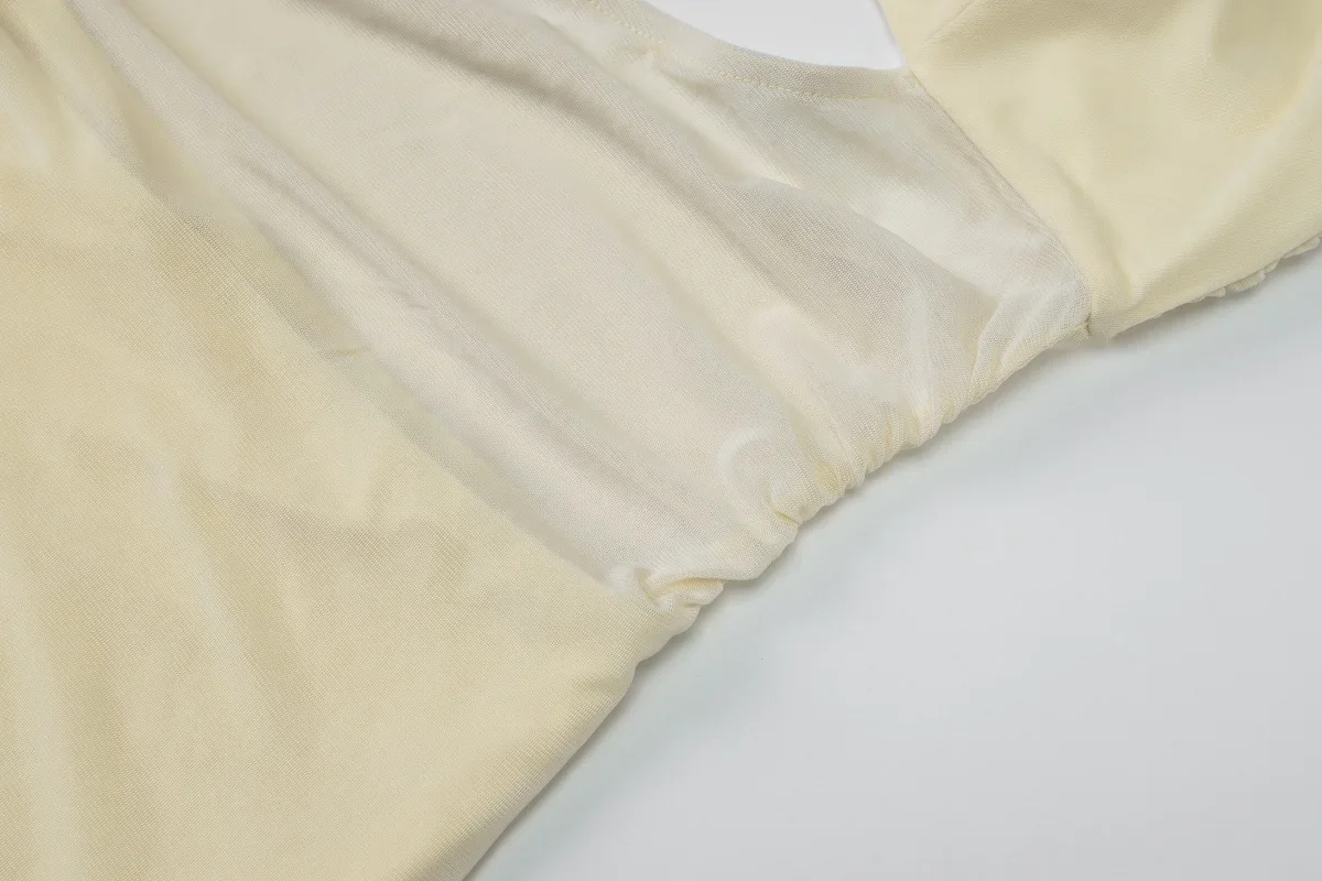 Abito da donna sexy in rete trasparente patchwork con fionda aderente maxi abito da festa con scollo a V senza spalline abito lungo da spiaggia sottile senza schienale