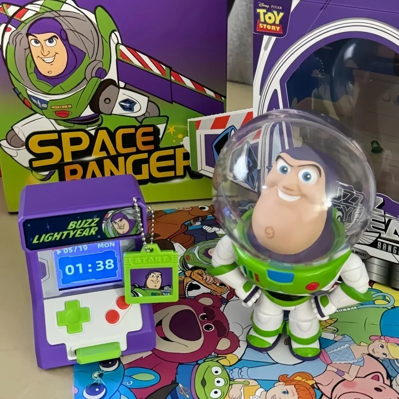 Original Toy Story Buzz Lightyear Bubble Head Trendy Toy Light Game Console Speaker Toys Roadblock Ligh Wireless Charger Model
