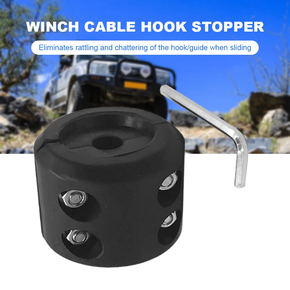 Winch Mount Stop Protect Winch Motors Gear Winch Cable Hook Stopper Rubber Rope Line Cable Saver ATV UTV Accessories