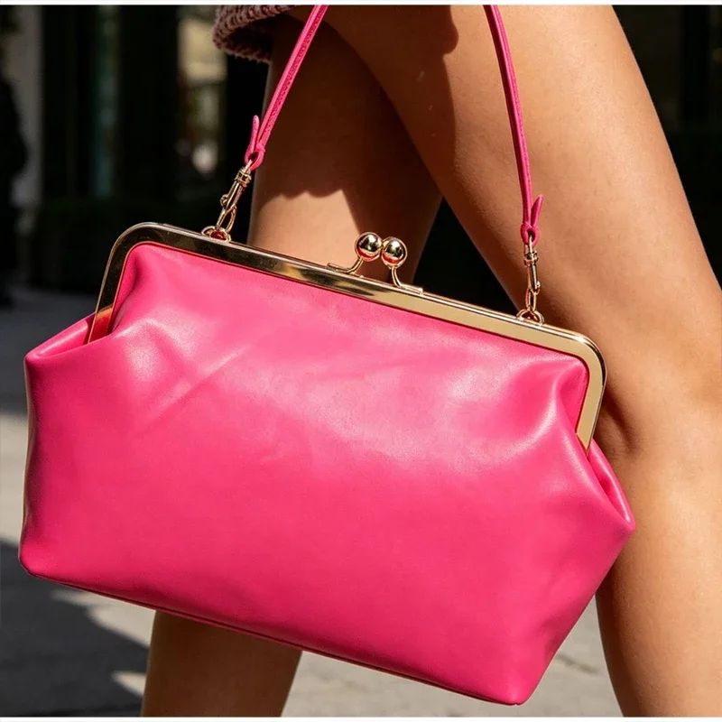 Retro-Rahmen-Clutch-Handtasche im europäisch-amerikanischen Stil, große Muscheltasche, Designer-Luxus-Abendtasche, modische Schultertasche – Detail 13