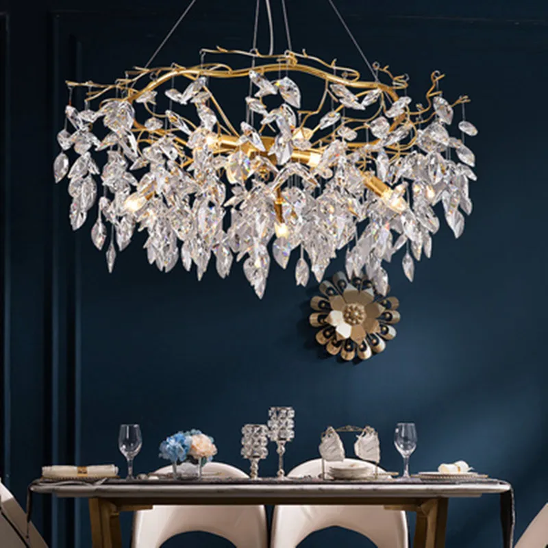 

Chandelier lustre crystal lamp gold branch lamp lamparas modernas salones hotel grandes modern led chandelier