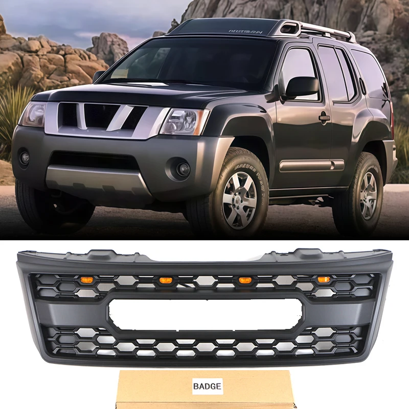 

Front Grill With Led Lights Bumper Grille Modification Accessories Auto Parts Fits For 2005-2008 NISSAN XTERRA