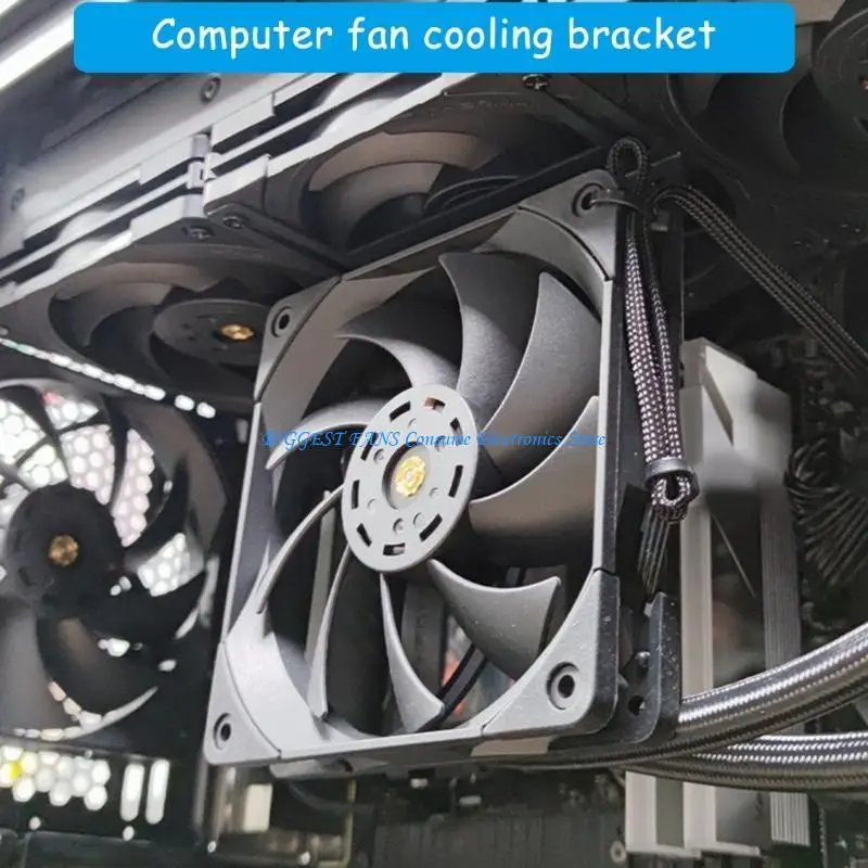 

F68B Metal Water Cooling Support Bracket, 120mm Fan Compatible, Tanks Mount, Black Finish