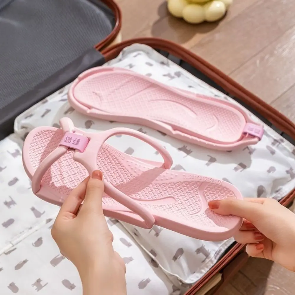 

Fashion Portable Women Folding Slippers Soft Slides Flat Heels EVA Shoes Non-slip Comfortable Travel Sandals Indoor