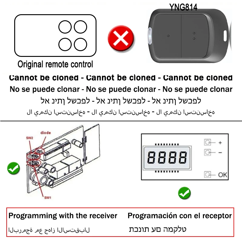 Remote Control Gerbang Untuk MITTO 2 MITTO4 MITTO2M MITTO2A MITTO4A B RCB02 RCB04 KLEIO B RCA02 TRC1 TRC2 TRC3 433.92MHz Rolling Code