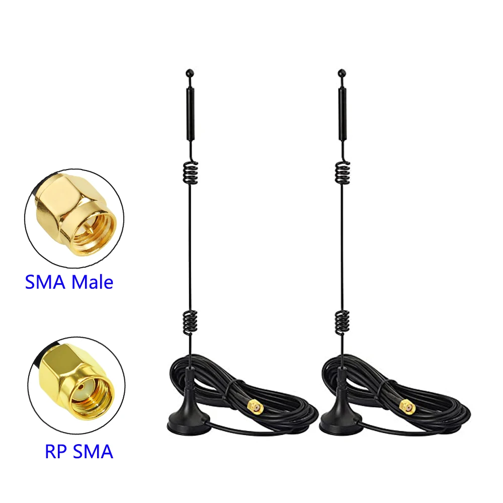 Antena macho MIMO RP-SMA para enrutador WiFi, Base magnética, tarjeta de red inalámbrica, 2,4 GHz, 5GHz, 5,8 GHz, 12dBi