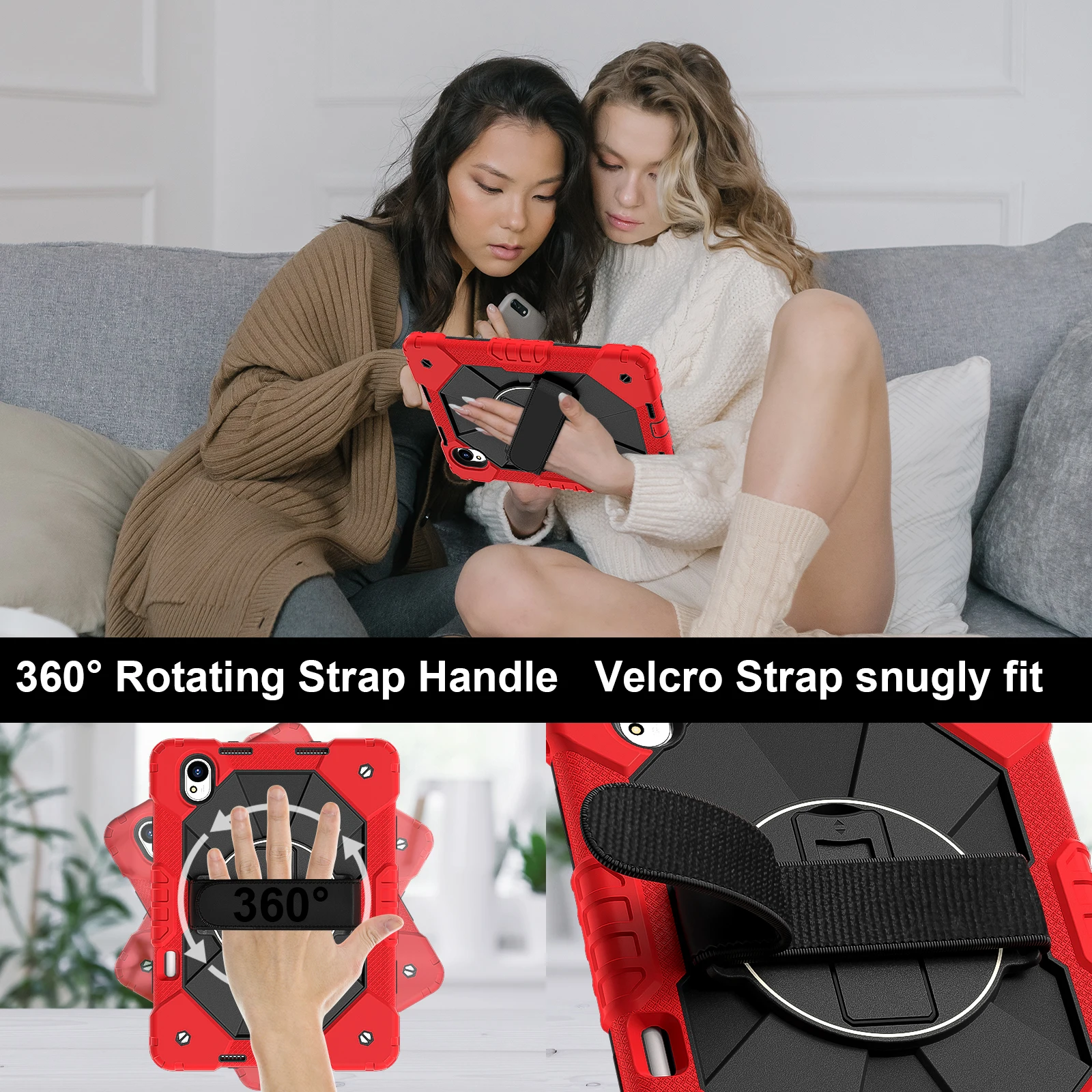 

Rotating Stand Armor Case For Huawei MatePad 11.5 S 2025 2024 Model SLG-W50 SLG-W10 TGR-W09 Heavy Duty Cover With Shoulder Strap