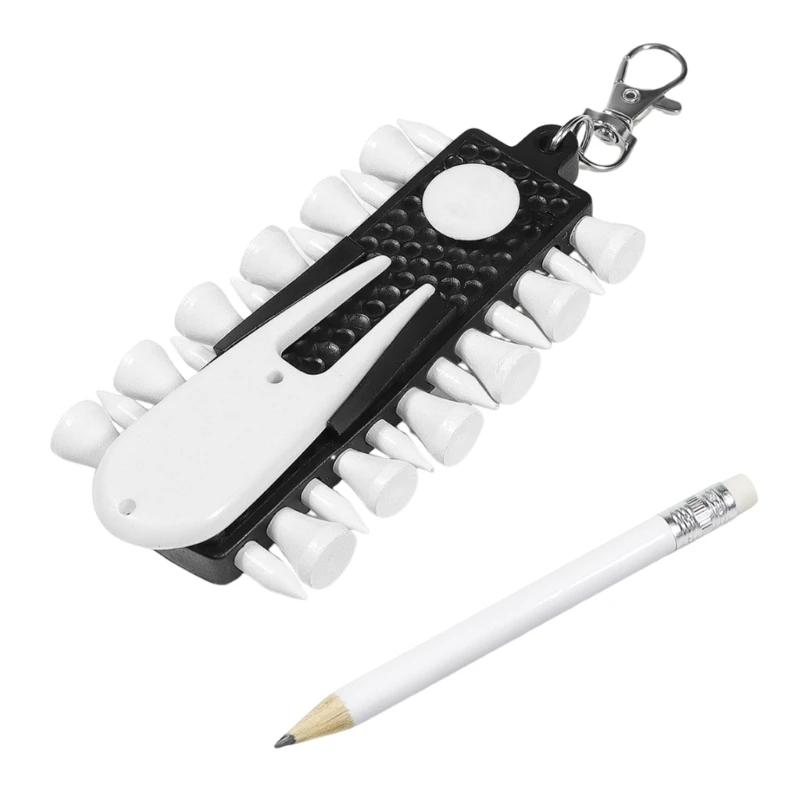 Portable Golf Tees Holder Carriers With Golf Tees,Golf Divot Repair Tool,Pencil