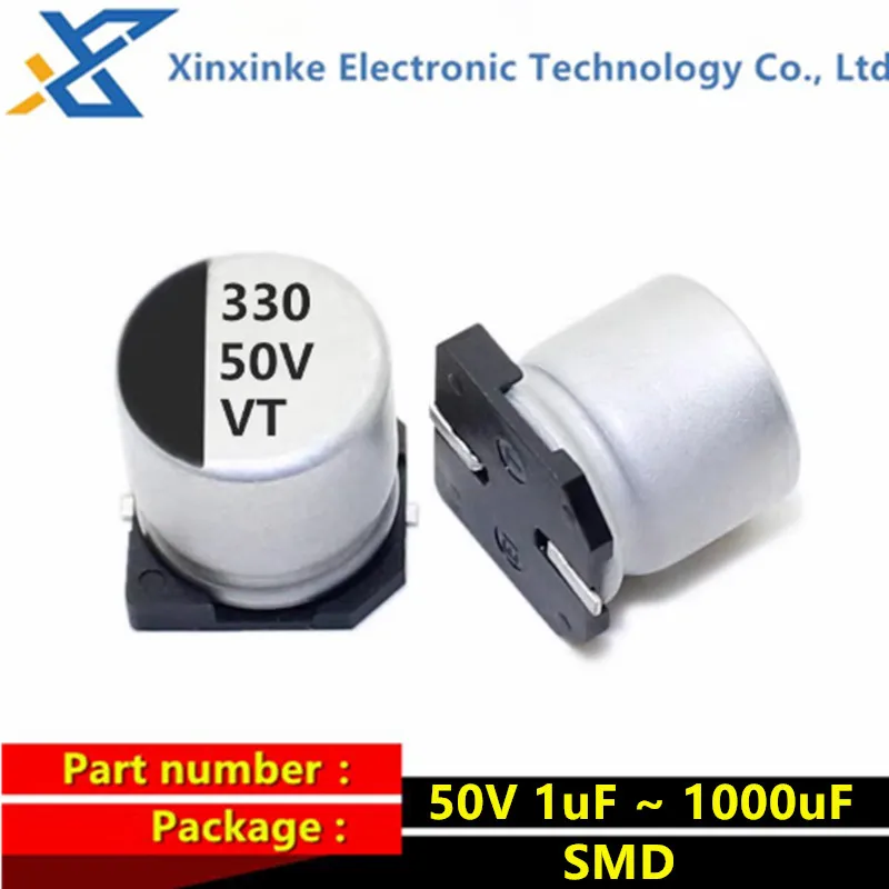 10PCS 50V SMD Aluminum Electrolytic Capacitor 16x16MM 1000uF 1UF 4x5.4MM 2.2/3.3/4.7uF 10uF 22uF 33uF 47uF 100uF 220uF 330/470uF