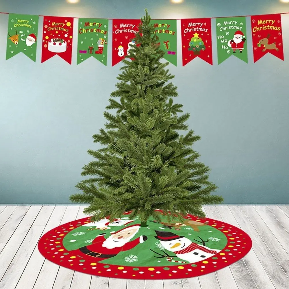 Party Decor Christmas Tree Skirt Merry Christmas Snowman Santa Elk Carpet Floor Mat Happy New Year Home Supplies Outdoor Blanket