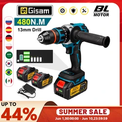 18V 13mm 480N.M bezszczotkowa elektryczna wiertarka udarowa wiertarka akumulatorowa wkrętarka elektryczna DIY sterownik elektronarzędzie do akumulatora Makita 18V