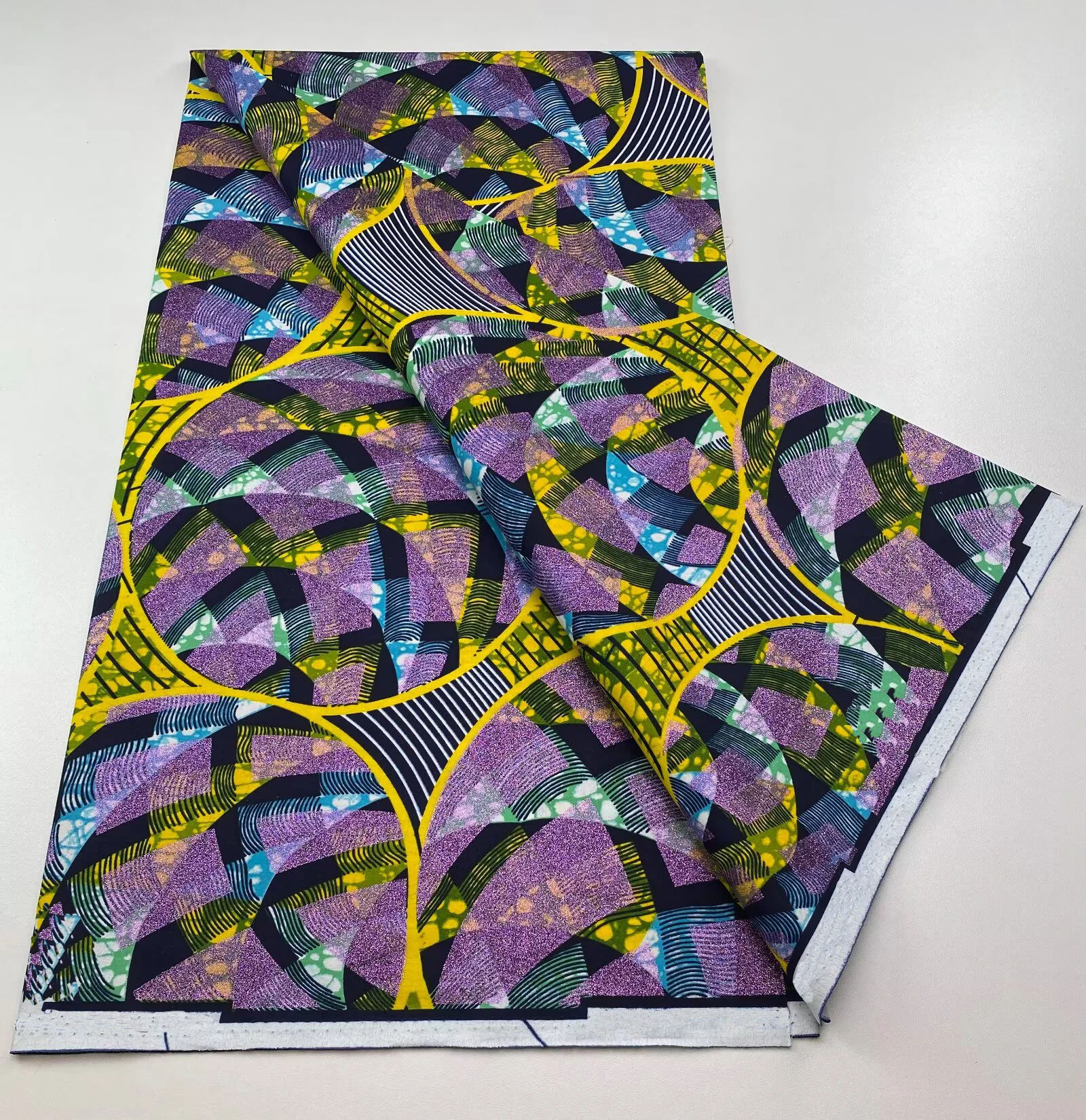 

Африканская классическая ткань с принтом батика из 100% хлопка, блестящий гламурный воск Анкары, 6 ярдов для вечерних платьев, модные материалы для одеял