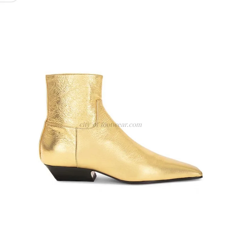 Женские замшевые ботильоны на низком каблуке золотого/черного/коричневого цвета, новые зимние ботильоны для повседневного платья, роскошные дизайнерские туфли большого размера