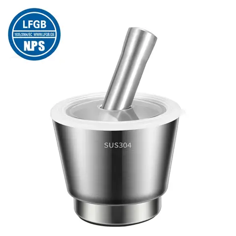 LFGB Certification 304 Stainless Steel Kitchen Masher Garlic Chili Ginger Grinder Spice Pepper Herb Mincer with Non-slip Base