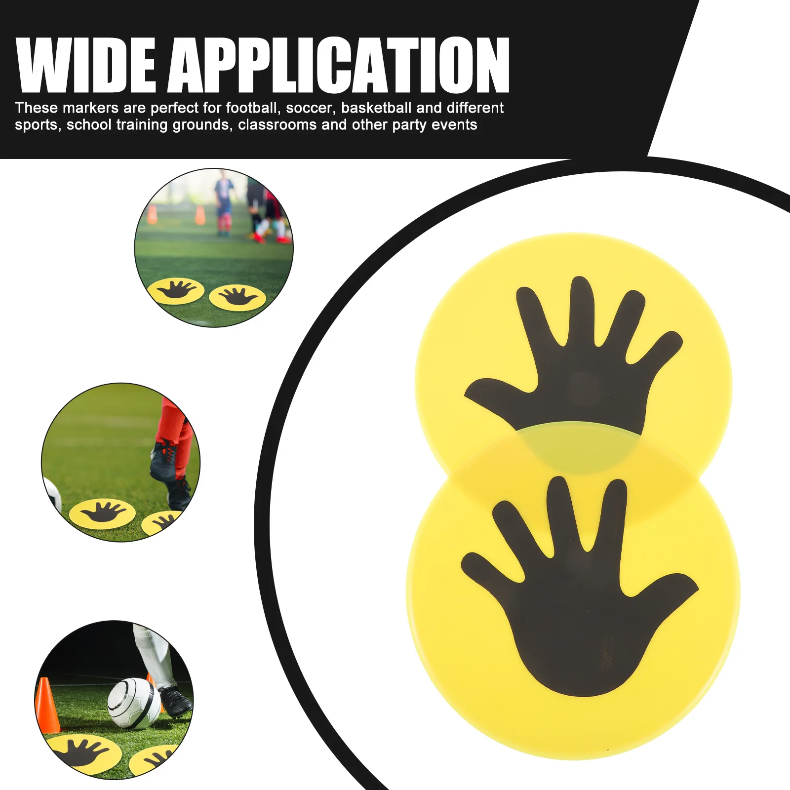 

2pcs Palm Ground Marker Pad Pvc Nonslip Football Training Disc Soccer Basketball Field Playground Classroom Spot