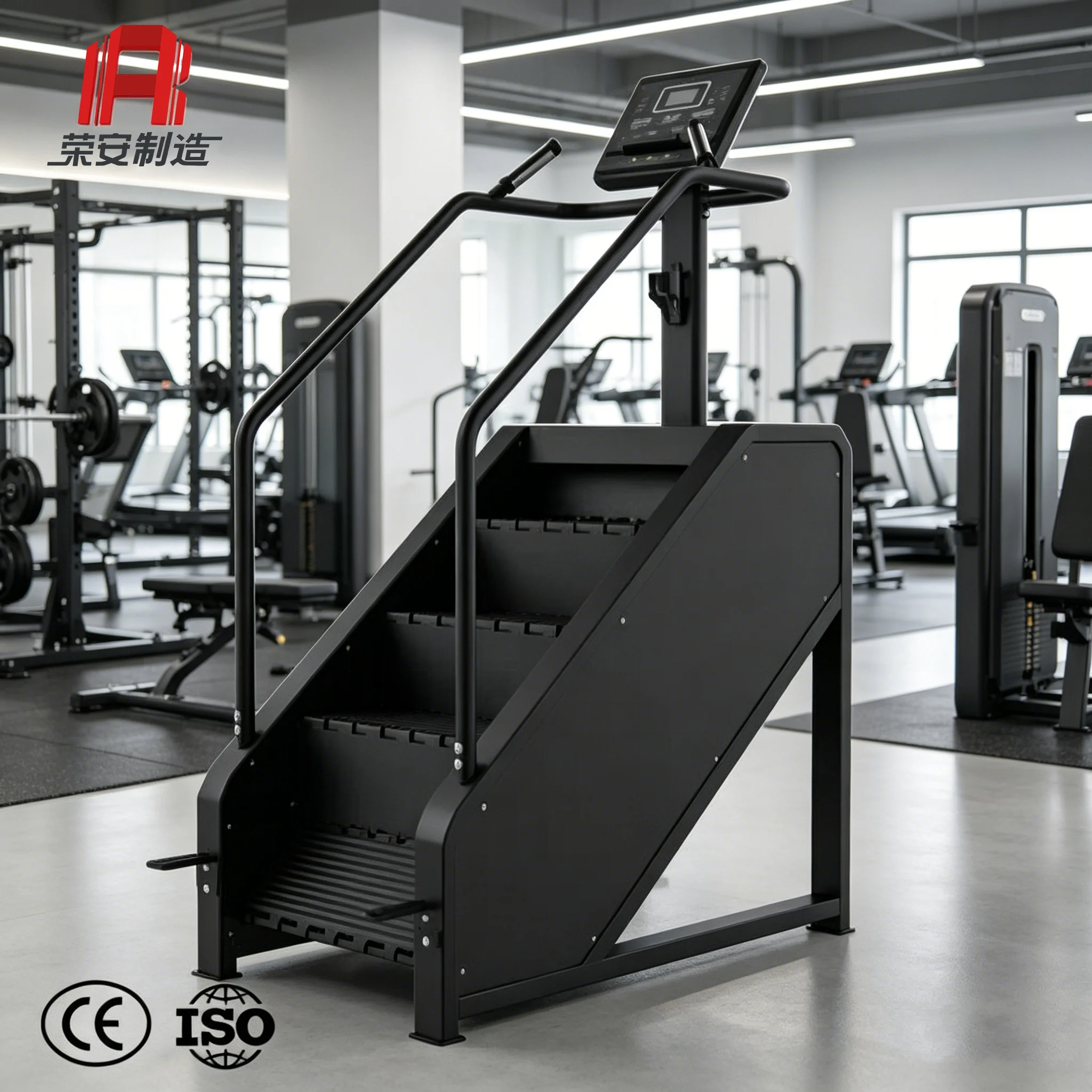 OEM Logo Indoor Cardio Fitness Gym Smart Commercial Stair Climber Metal Electric Stepper Climbing Machine