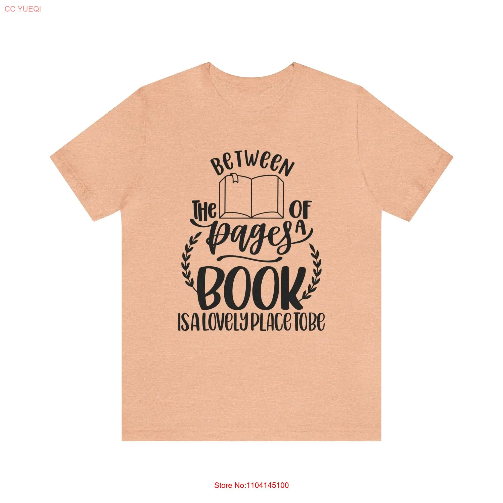 Best Place to Be is Between Pages of a Book black text Jersey  T Shirt long or short sleeves