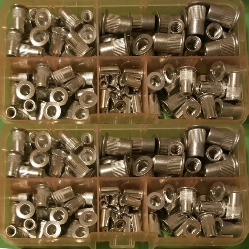 100PCS Aluminum Rivnut Flat Countersunk Head Rivet Nut Insert Rivnut Nutsert 6-32 8-32 10-24 10-32 1/4-20