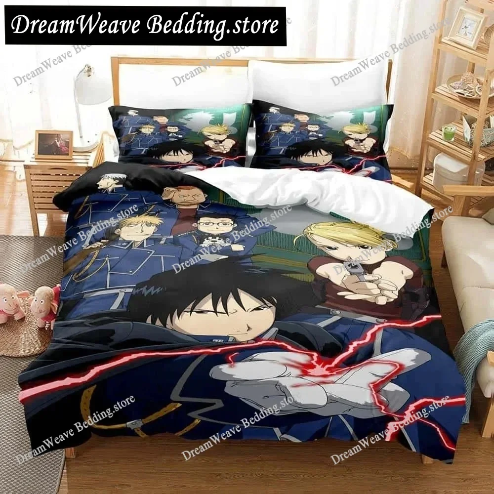 

3D Printed Cartoons Fullmetal Alchemist Bedding Set Single Twin Full Queen King Size Bed Set Adult Kid Bedroom Duvet Cover Sets9