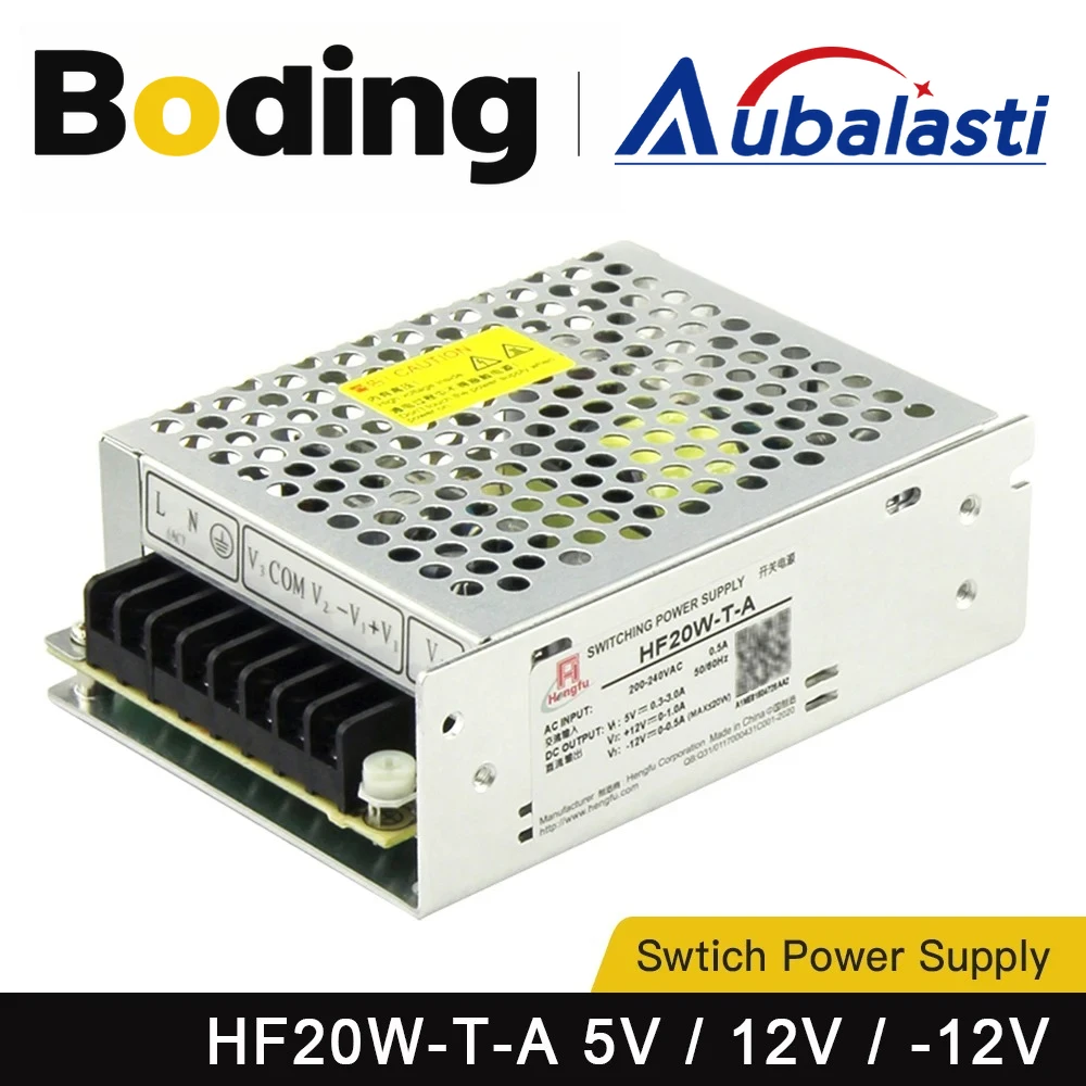 

Aubalasti HF20W-T-A Импульсный источник питания 5 В 0,3-3 А 12 В 0-1 А-12 В 0-0,5 А с тройным выходом для лазерной солнечной энергии промышленного управления
