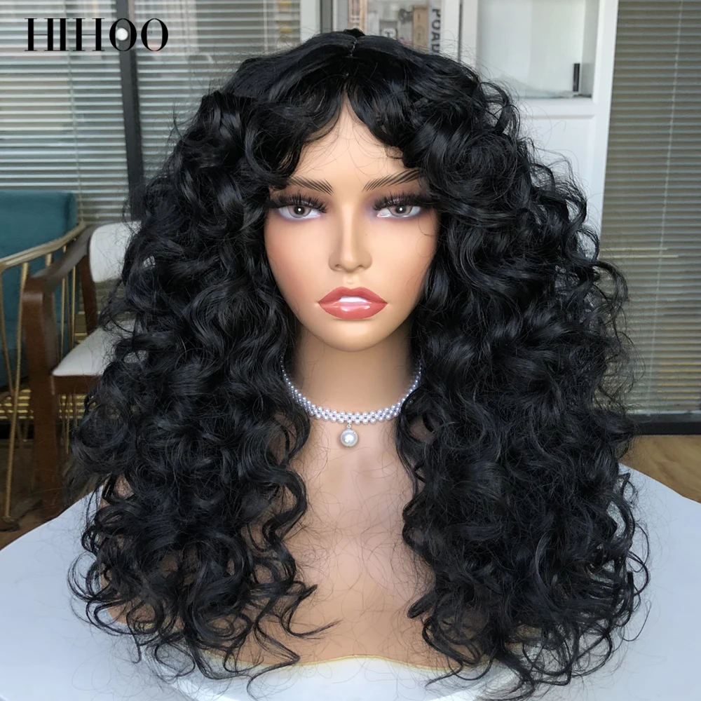 Red Copper Ginger Short Curly with Bangs Synthetic Wigs for Women Natural Wave Wigs Heat Resistant Brown Blonde Cosplay Hair