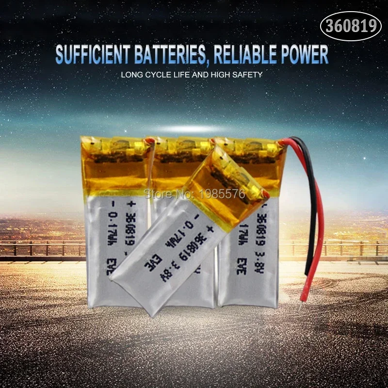 

3.7V polymerized lithium battery 360819 50MAH Bluetooth headset MP3 MP4 Bluetooth small toys small audio