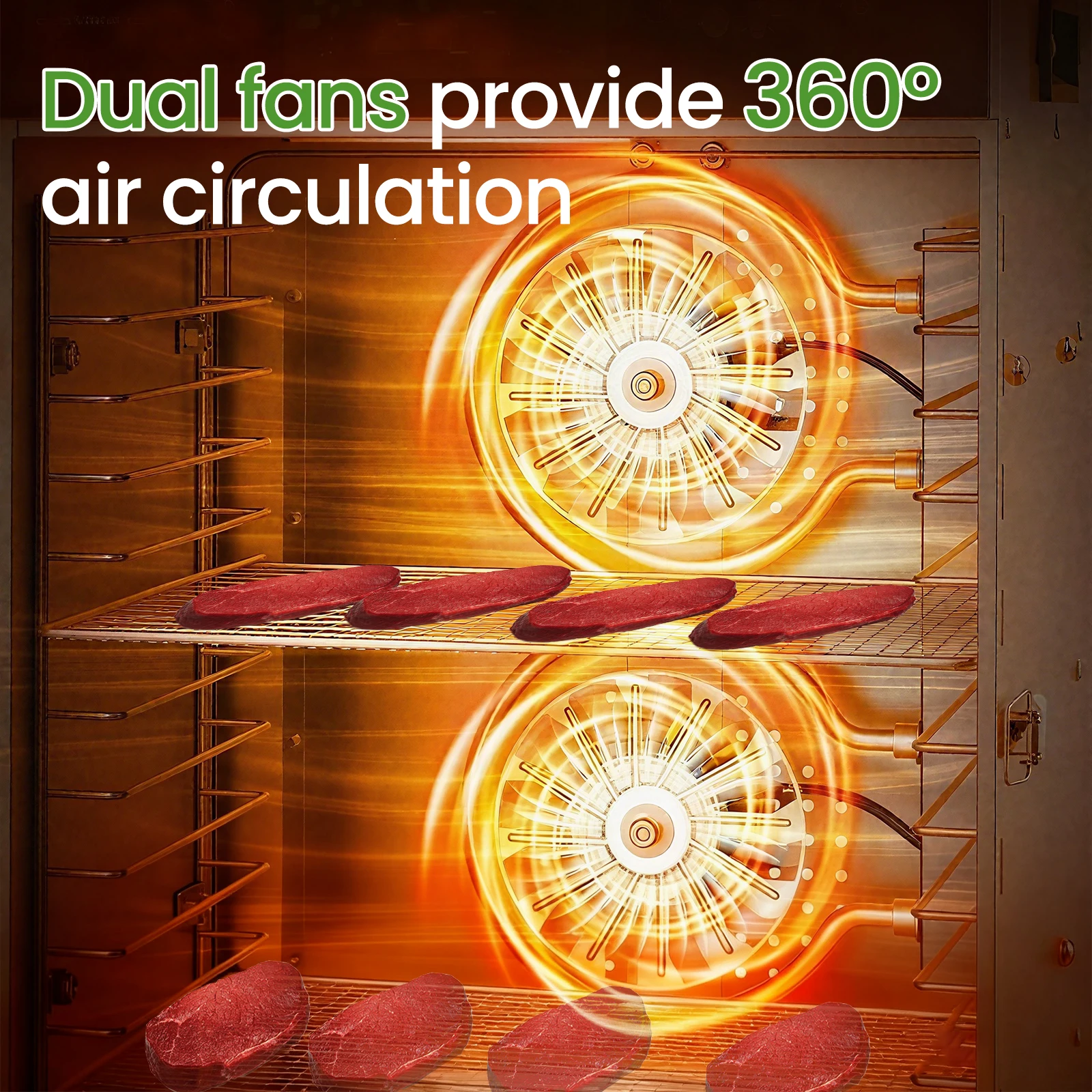 ماكينة تجفيف الطعام 800 وات حتى 194 ℉ 18 صينية مجفف طعام تجاري 24 ساعة مجفف فواكه كهربائي للوجبات الخضار واللحوم #6