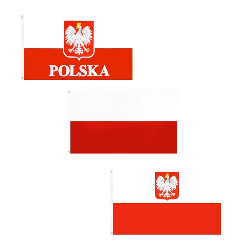 90*150cm The Republic Of Poland Eagle flag polish flags white red EU Poland flags Indoor Outdoor Home Decoration