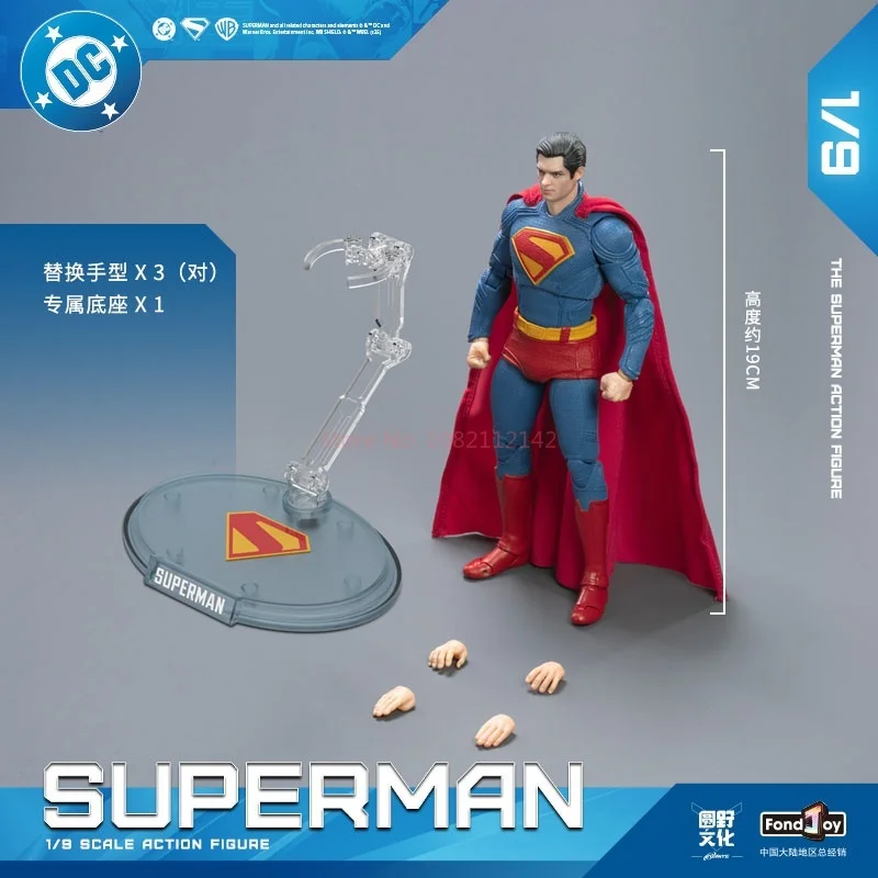 2025 Hot Original Fondjoy David Corenswet Superman Action Figure 1/9 New Superman Figure Pvc Joint Movable Kid Toy Boy Xmas Gift