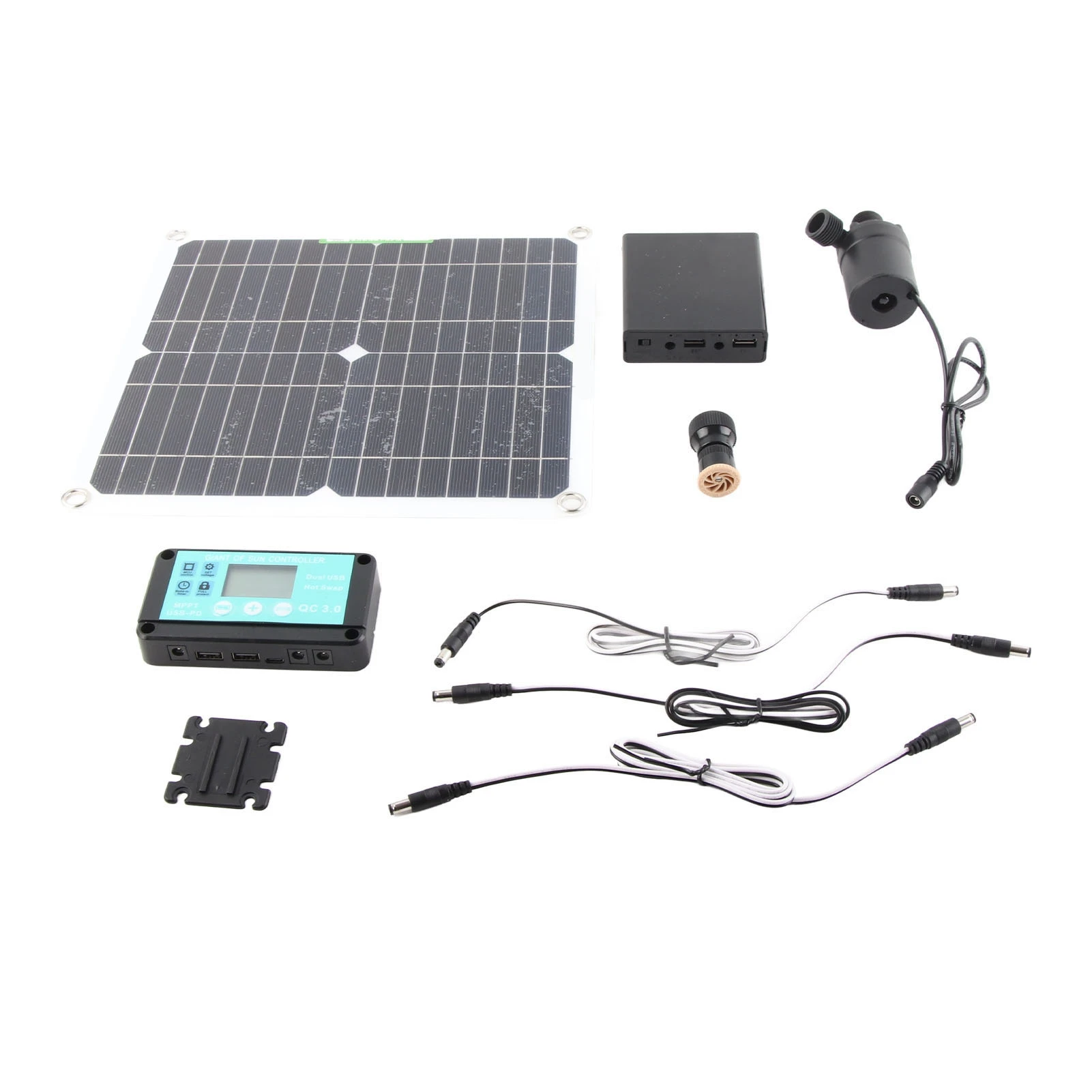 Solar Fountain Pump Solar  Kit 50W Solar Panel 22W Water Fountain Pump with Battery Box Timing Controller DC12V