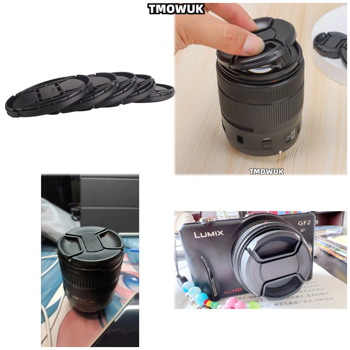 

For FUJIFILM X-E4 X-T70 X-A20 X-T20 X-H2 X-T100 X-M1 X-Pro3 X-T30 X-T5 Camera Lens Cap Protective Cover Center Pinch Snap-on 49m