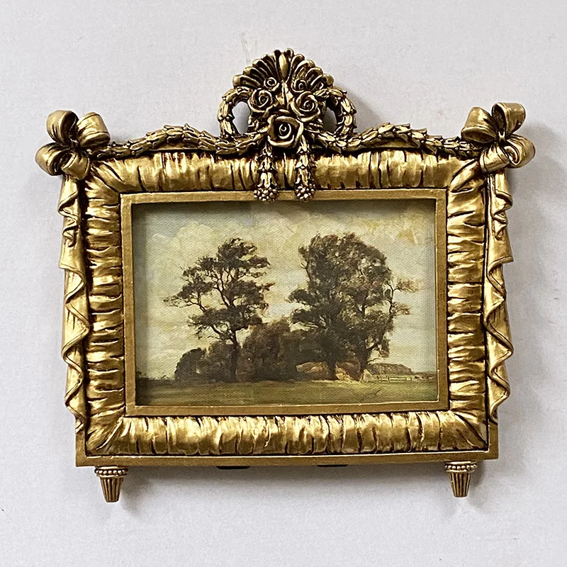 

Mutihome European Retro Resin Photo Frame Carved 6-inch Butterfly Bow Home Decoration Home Decoration Gold Picture Frame