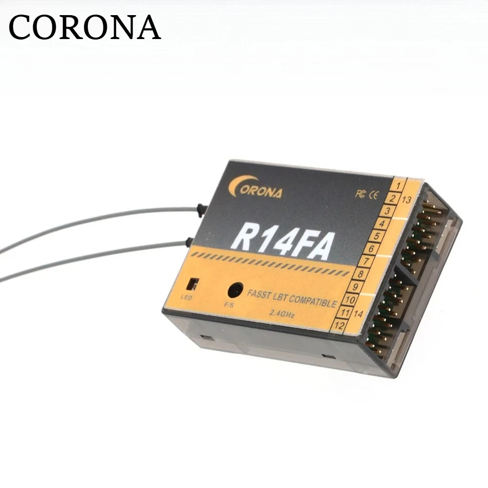 

Приемник Corona R14FA 14CH для радиоуправляемых моделей, совместимый с 10C, 12FG, 14SG, 16SZ, 18SZ, FUTABA 2.4ГГц FASST