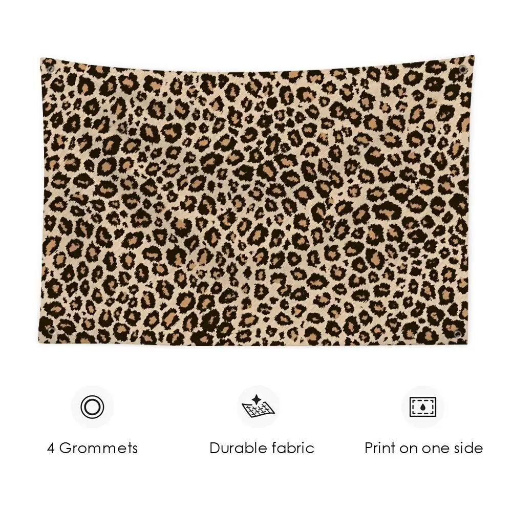 Leopard Print Decorative Flags 3x5 Ft Custom Banner For Garage Door Room Decor Wall Out Decoration With Metal Buckle