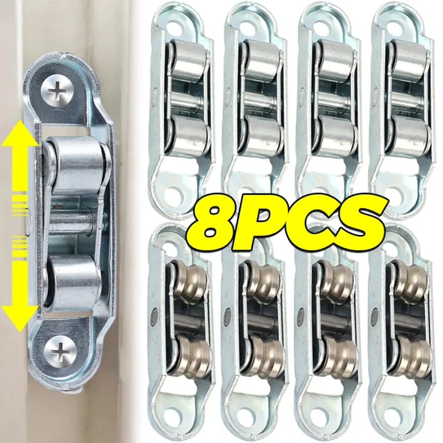 1/8 stücke Fenster Pulley Slot Räder zink-legierung Stille U Nut Track Tür Roller Flache Rollen Schiebe Glas fenster Hardware Fitting