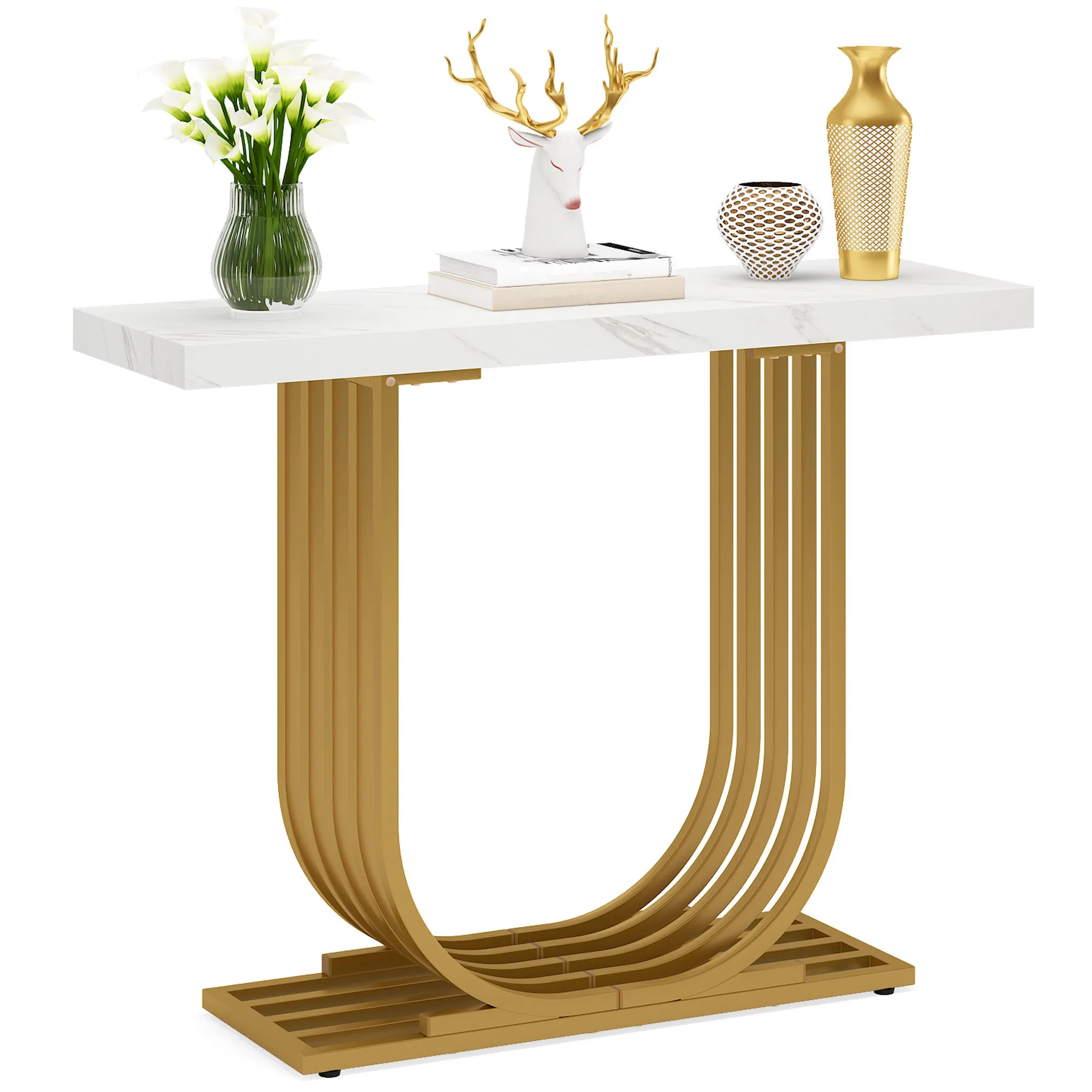 Tribesigns Console Table, console table modern luxury with U-Shaped Base