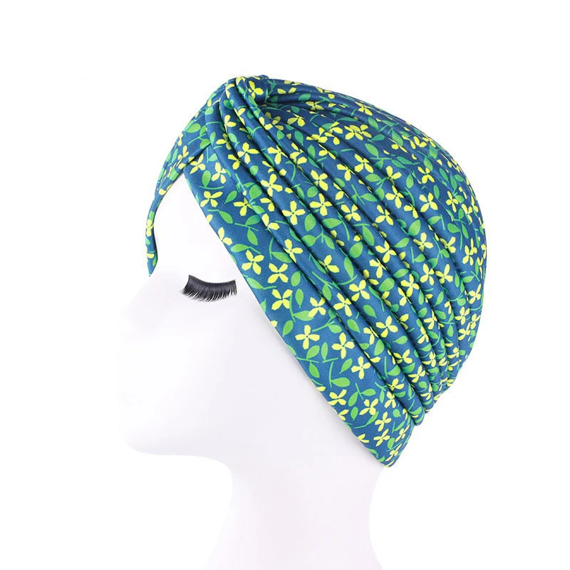 Scarf Headwraps for Women Headwrap Sleep Caps Women National Wind Chemotherapy Hat Elastic Cross Headband  Floral Print Turban