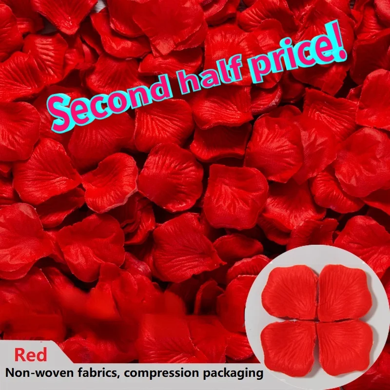 

Non-wovens 100Pcs Simulated Rose Petals Wedding Decoration Valentine's Day Marriage Proposal Party Confession Artificial Flowers